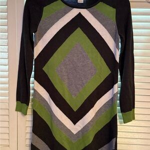 Jessica H Long Sleeve Dress - Green, Black, Gray